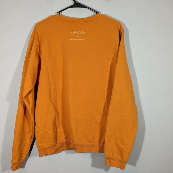 Ramble & Company Stick Together Mustard Graphic Sweatshirt Women Size M - Picture 2 of 8